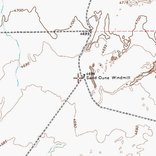 Topographic Map of Sand Dune Windmill, NV