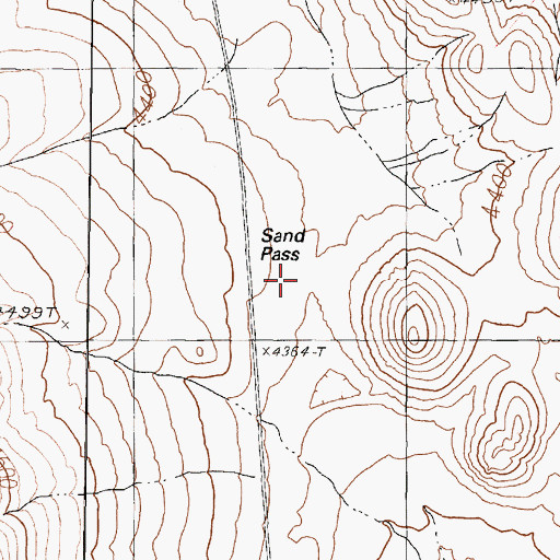 Topographic Map of Sand Pass, NV