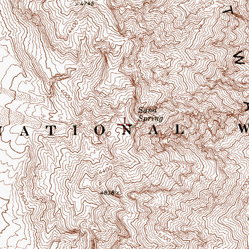 Topographic Map of Sand Spring, NV