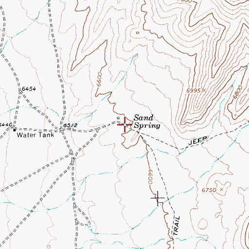 Topographic Map of Sand Spring, NV