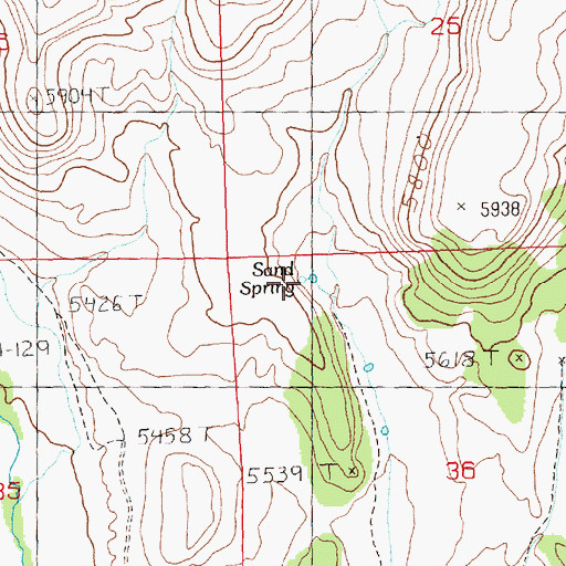 Topographic Map of Sand Spring, NV