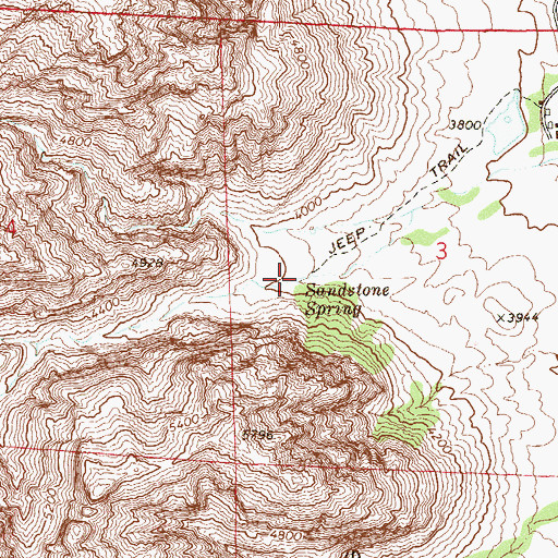 Topographic Map of Sandstone Spring, NV