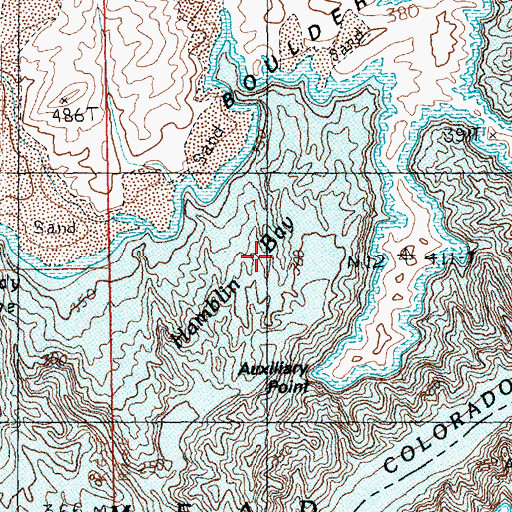 Topographic Map of Sandy Cove, NV