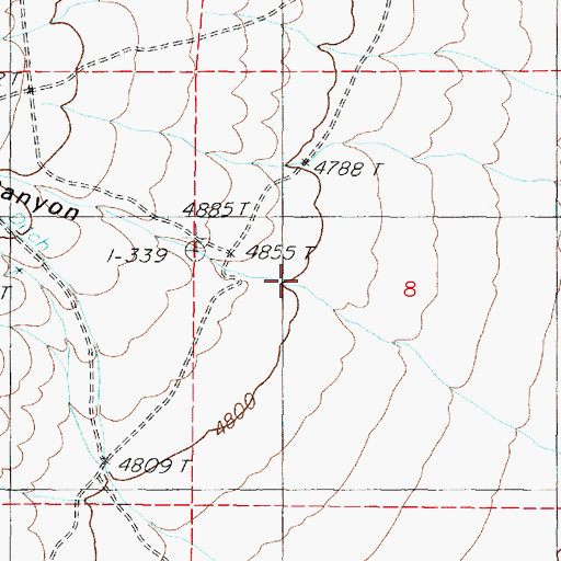 Topographic Map of Santa Clara Canyon, NV