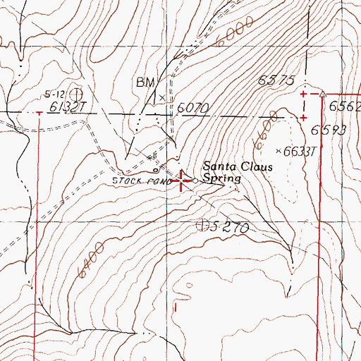 Topographic Map of Santa Claus Spring, NV