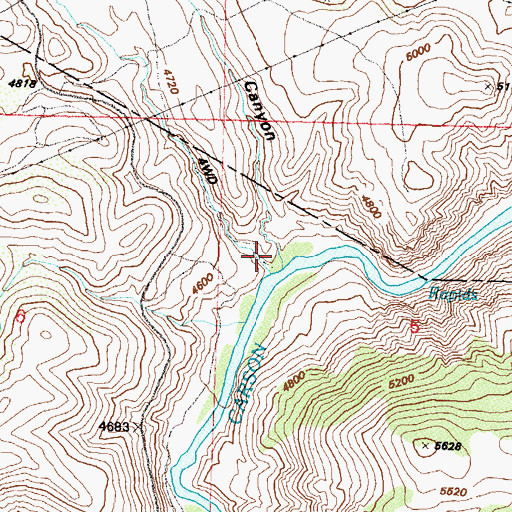 Topographic Map of Santiago Canyon, NV