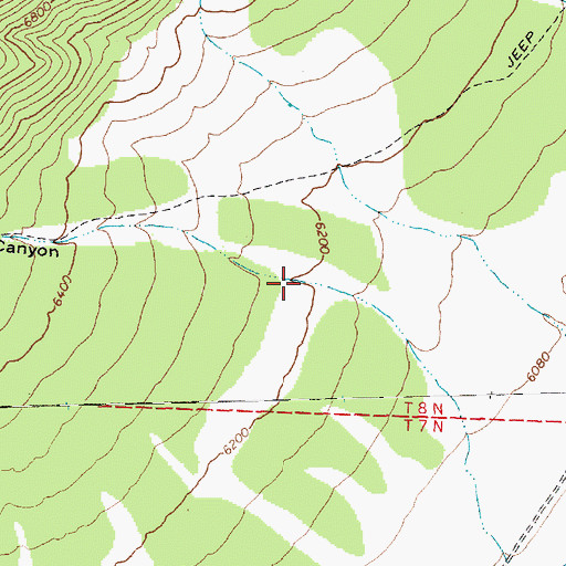Topographic Map of Sawmill Canyon, NV