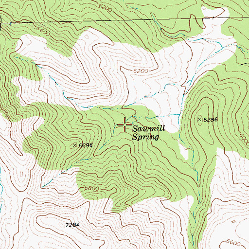 Topographic Map of Sawmill Spring, NV