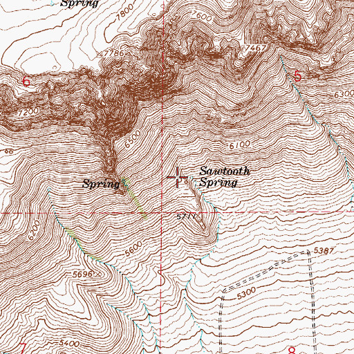 Topographic Map of Sawtooth Spring, NV
