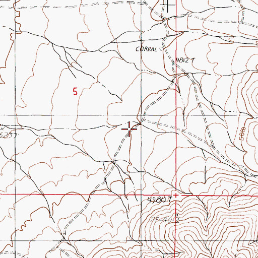 Topographic Map of Say Canyon, NV