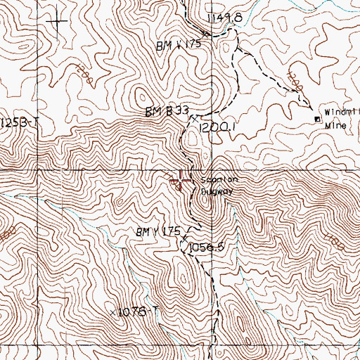 Topographic Map of Scanlon Dugway, NV