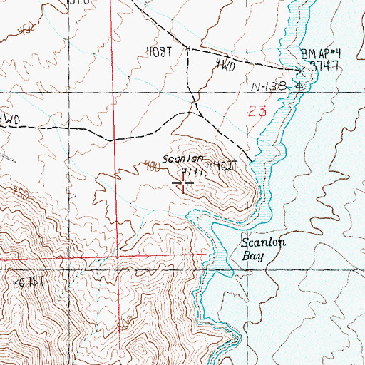 Topographic Map of Scanlon Hill, NV