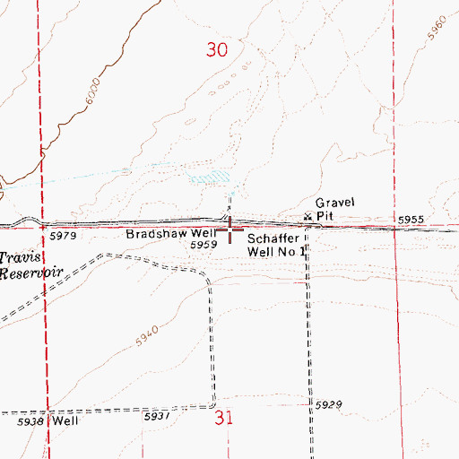 Topographic Map of Schaffer Well Number One, NV
