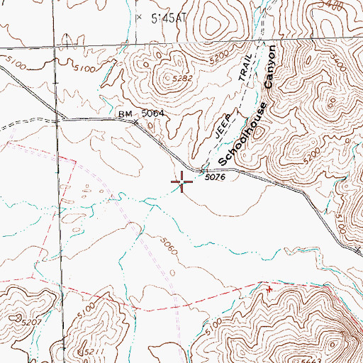 Topographic Map of Schoolhouse Canyon, NV