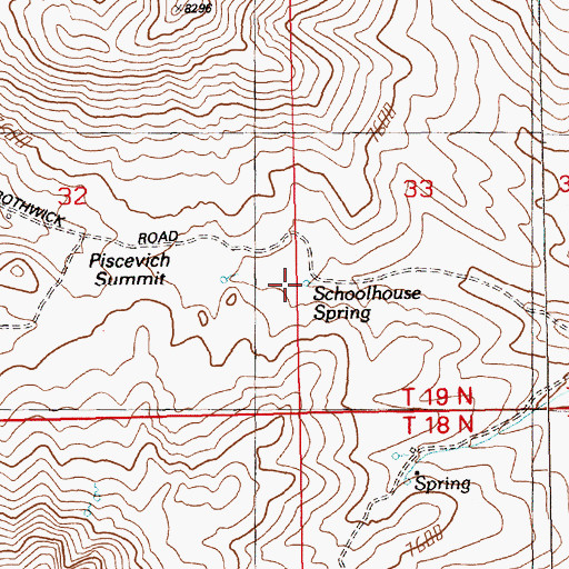 Topographic Map of Schoolhouse Spring, NV
