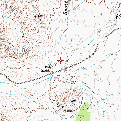 Topographic Map of Scotty Wash, NV