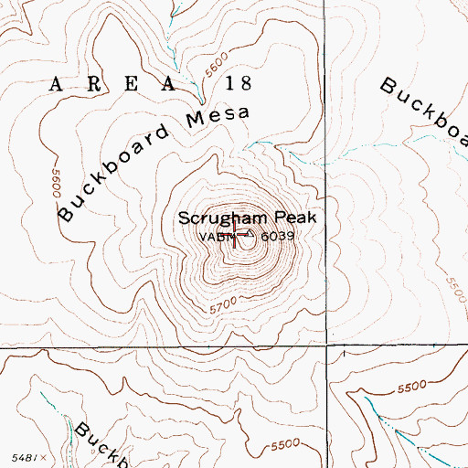 Topographic Map of Scrugham Peak, NV