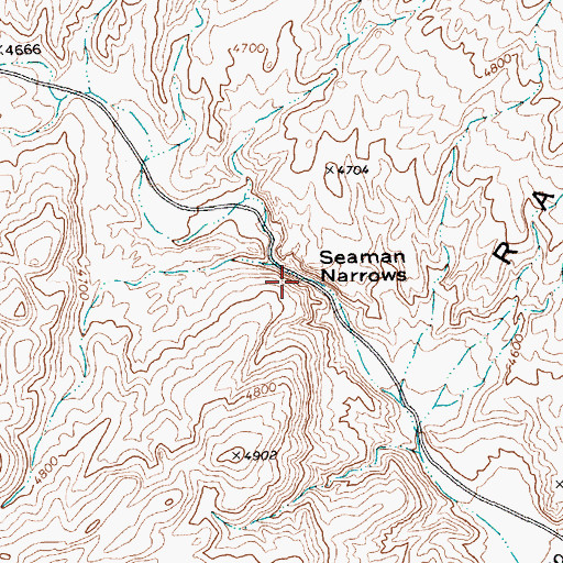 Topographic Map of Seaman Narrows, NV