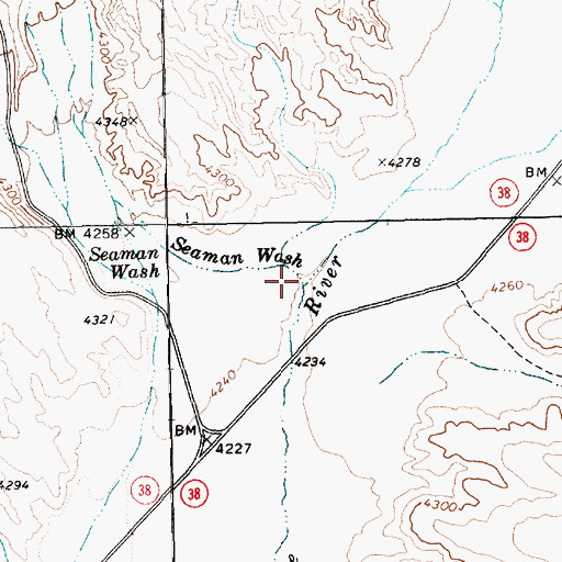 Topographic Map of Seaman Wash, NV