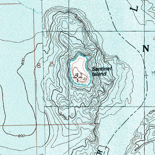 Topographic Map of Sentinel Island, NV