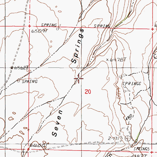 Topographic Map of Seven Springs Basin, NV