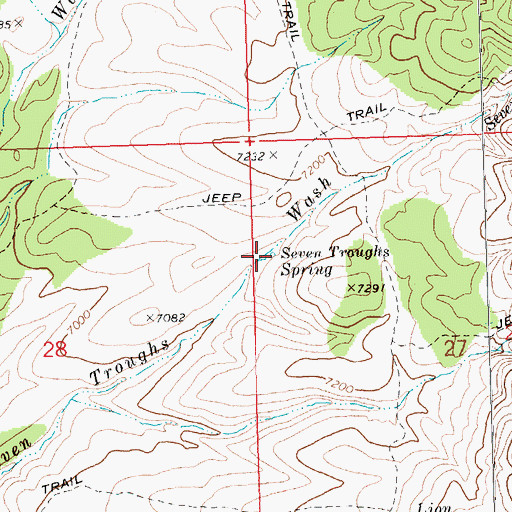Topographic Map of Seven Troughs Spring, NV