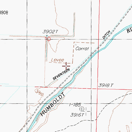 Topographic Map of Seventeen Ditch, NV