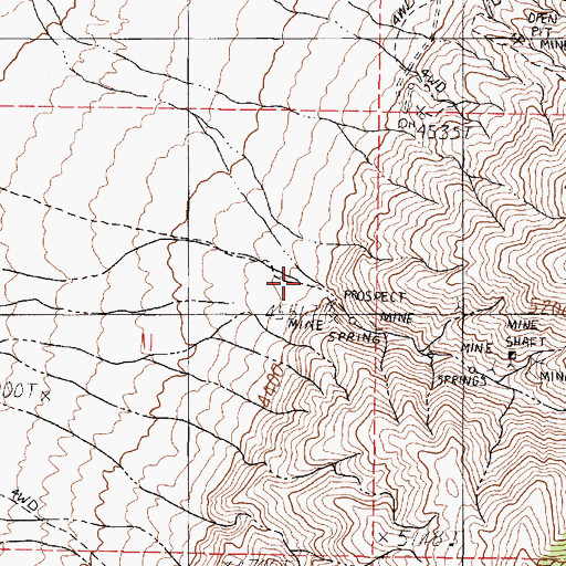 Topographic Map of Shady Run Canyon, NV