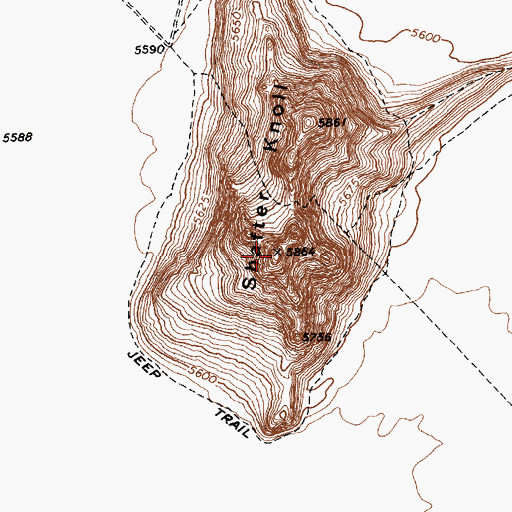 Topographic Map of Shafter Knoll, NV