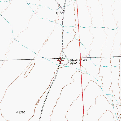 Topographic Map of Shafter Well, NV