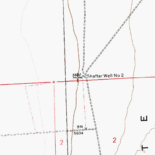 Topographic Map of Shafter Well Number Two, NV