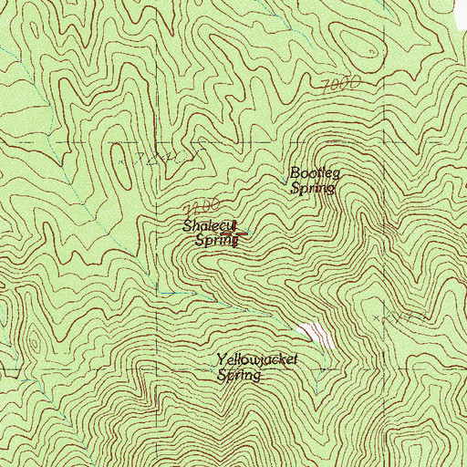 Topographic Map of Shalecut Spring, NV