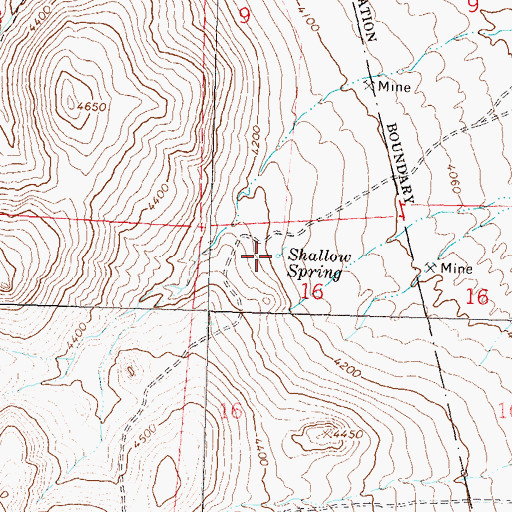 Topographic Map of Shallow Spring, NV