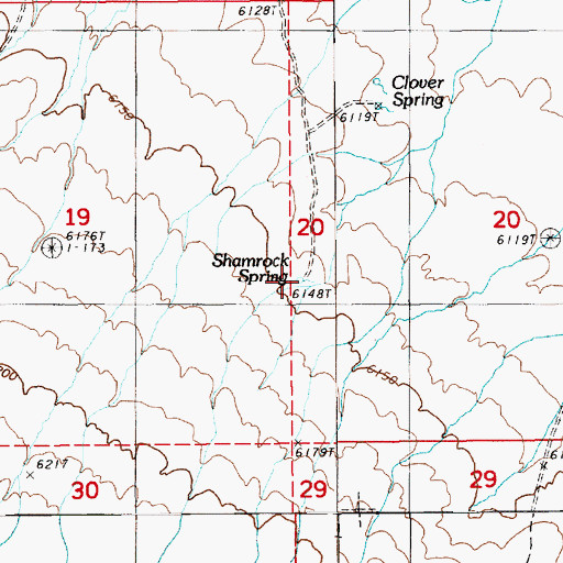 Topographic Map of Shamrock Spring, NV