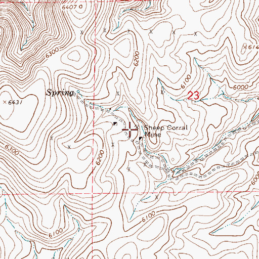 Topographic Map of Sheep Corral Mine, NV
