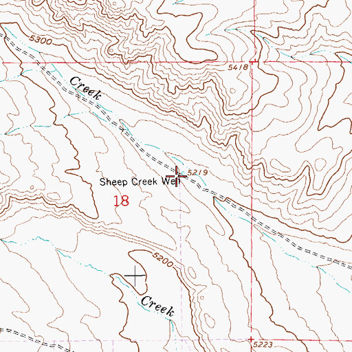 Topographic Map of Sheep Creek Well, NV