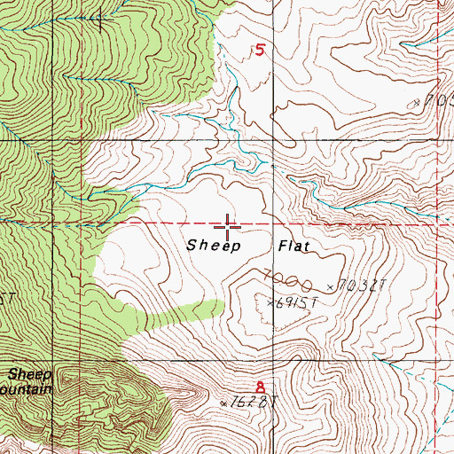 Topographic Map of Sheep Flat, NV