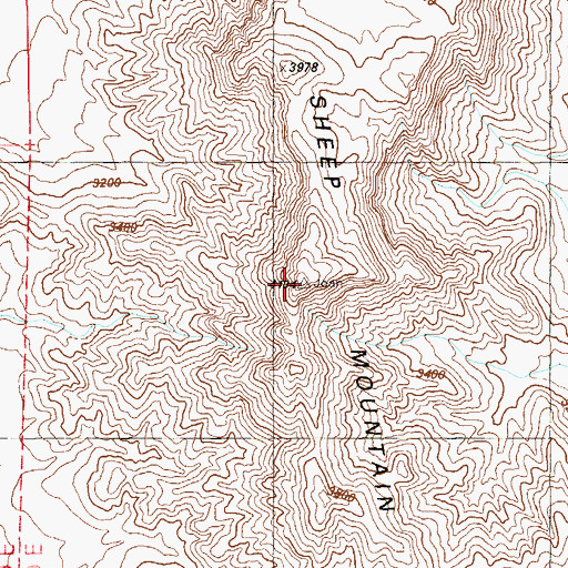 Topographic Map of Sheep Mountain, NV