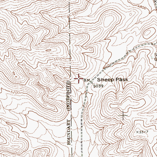 Topographic Map of Sheep Pass, NV