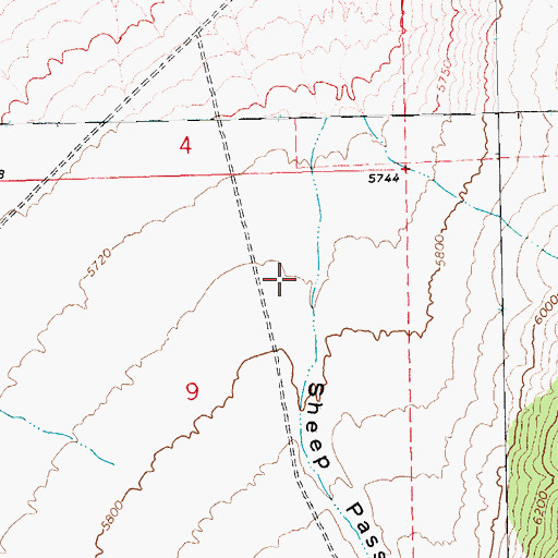 Topographic Map of Sheep Pass Canyon, NV