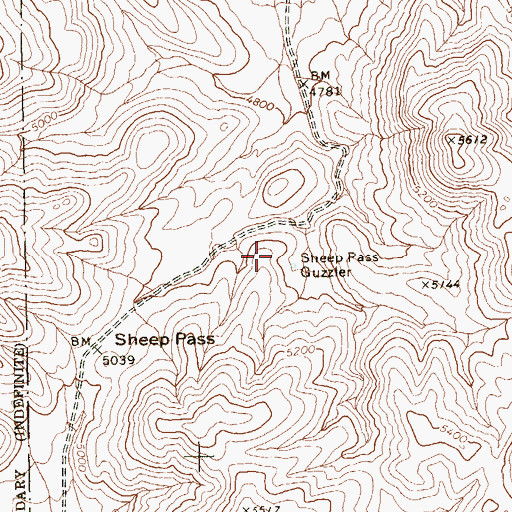 Topographic Map of Sheep Pass Guzzler, NV