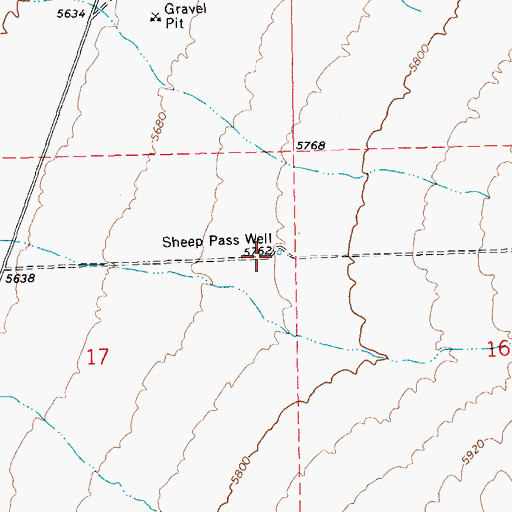 Topographic Map of Sheep Pass Well, NV