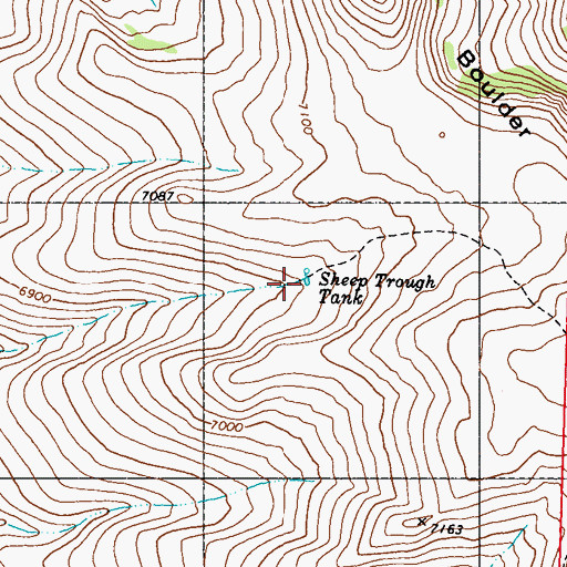 Topographic Map of Sheep Trough Tank, NV