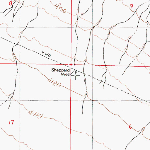 Topographic Map of Sheppard Well, NV