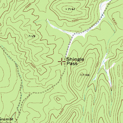 Topographic Map of Shingle Pass, NV
