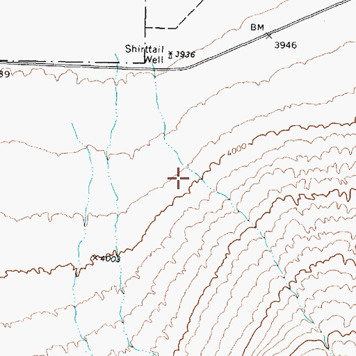 Topographic Map of Shirttail Canyon, NV