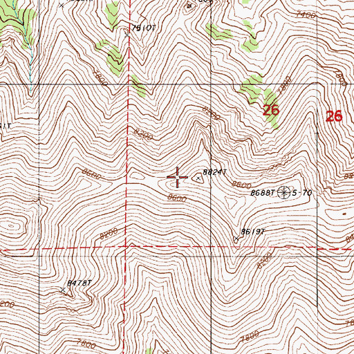 Topographic Map of Shoshone Range, NV