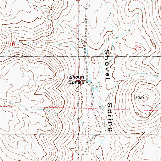 Topographic Map of Shovel Spring, NV