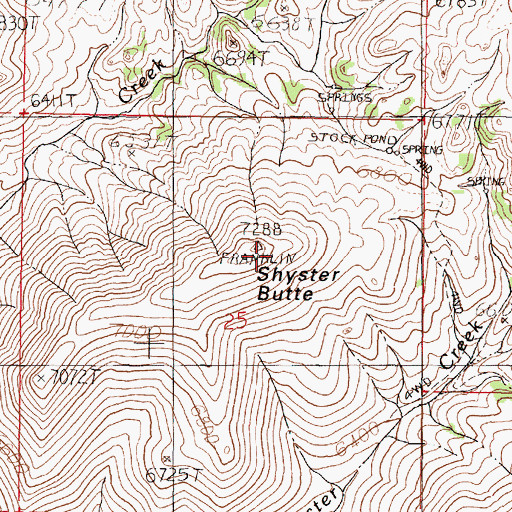 Topographic Map of Shyster Butte, NV