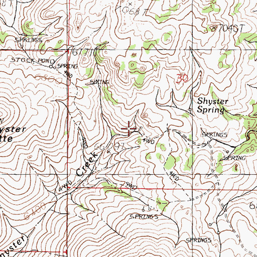 Topographic Map of Shyster Spring, NV